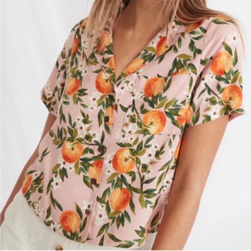Floral Orange Print Women's Top